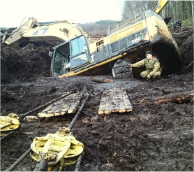 Эвакуация тяжелой техники на бездорожье